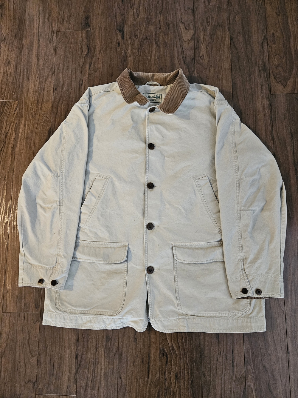 Vintage LL Bean Chore Jacket Mens Extra Large Canvas Corduroy Collar 90s